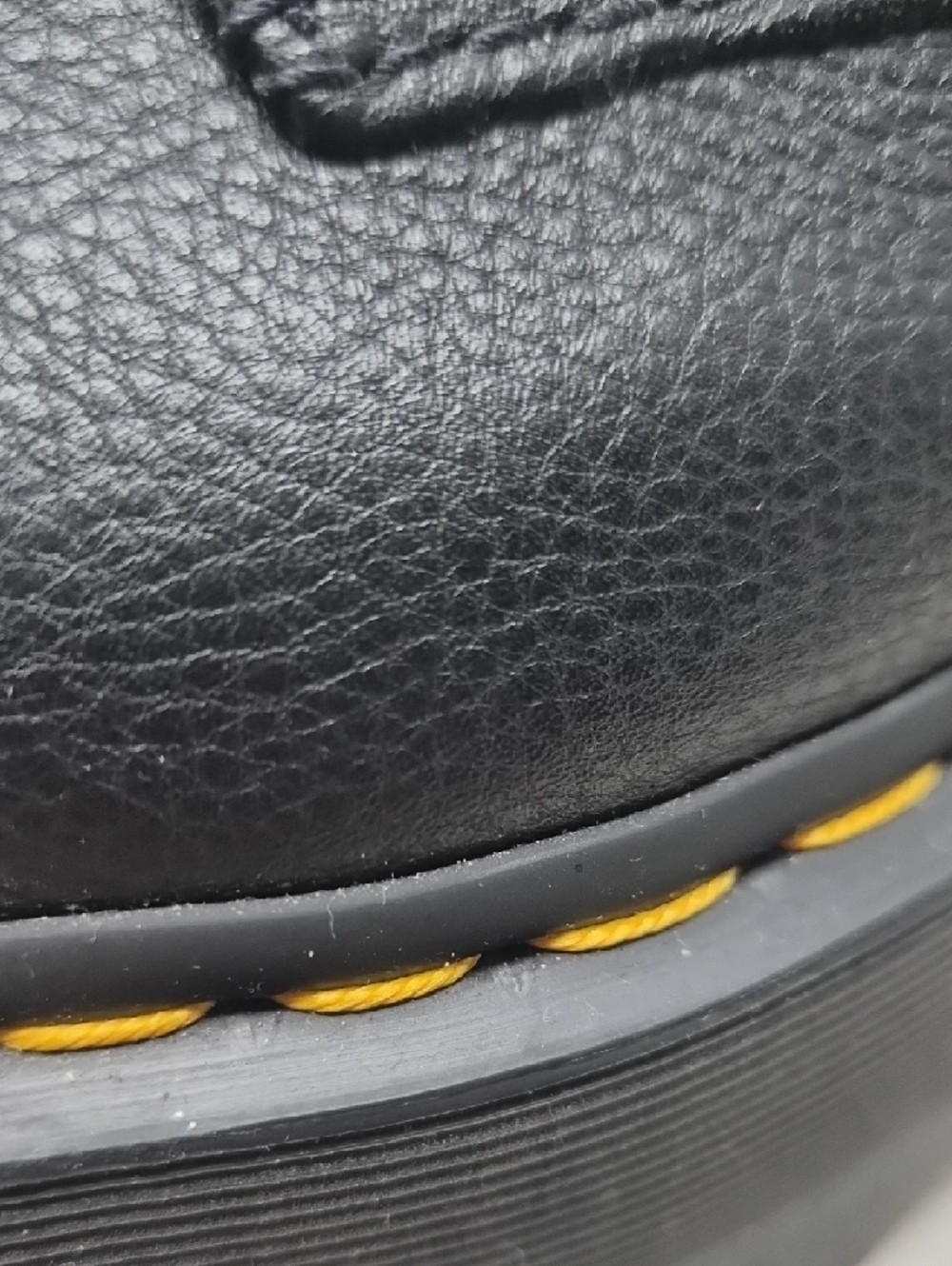 Dr. Martens Black Platform Zip-Up Boots with Yellow Stitching - Picture 11 of 12